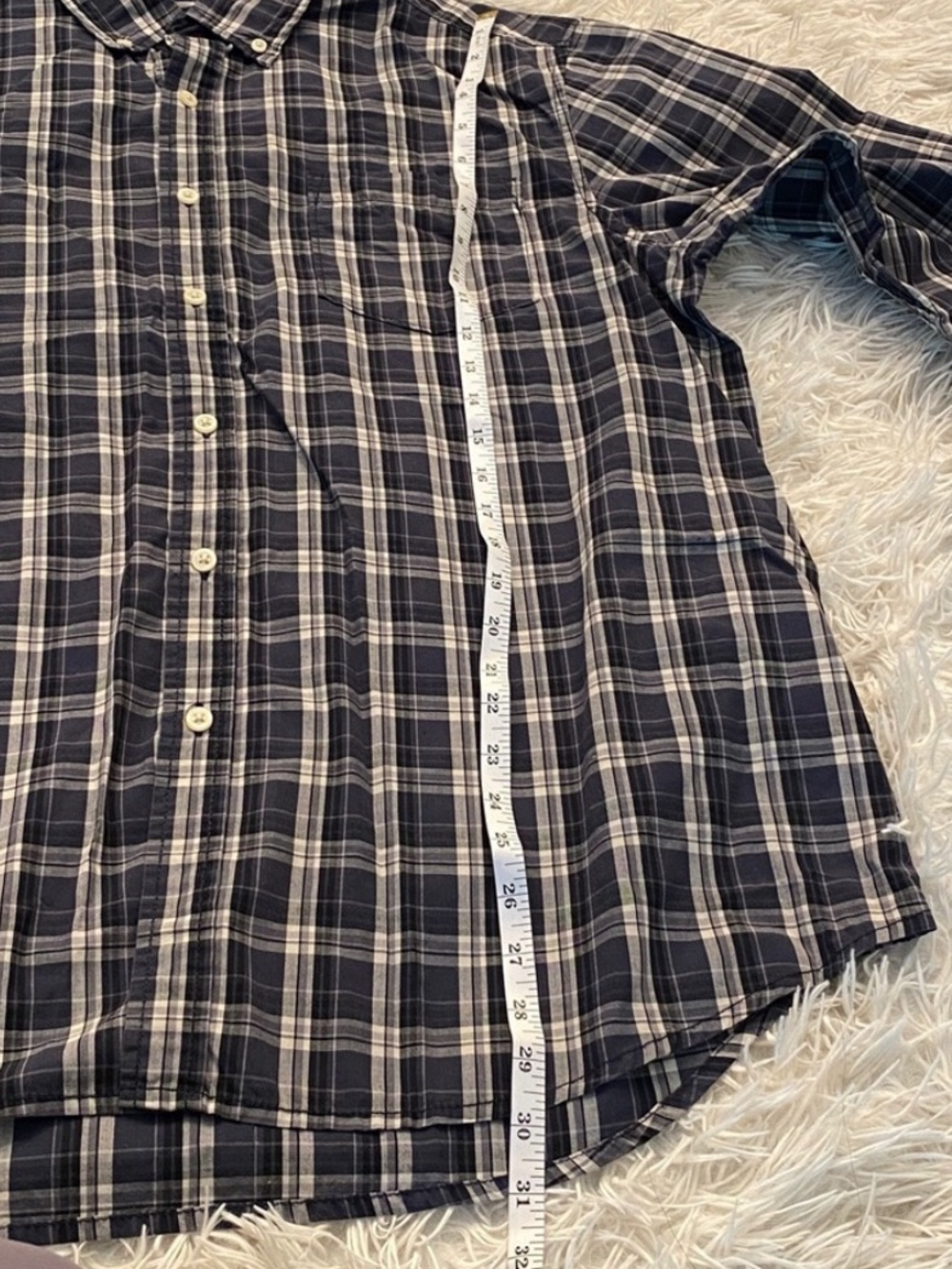 Faded Glory Blue Plaid Button Down Shirt Men’s Size L Rugged Casual - Picture 7 of 10